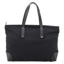 GUCCI GG Canvas Web Sherry Line Tote Bag Black Silver 308928 Auth 204924-2