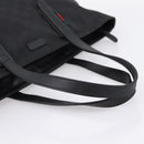 GUCCI GG Canvas Web Sherry Line Tote Bag Black Silver 308928 Auth 204924-7