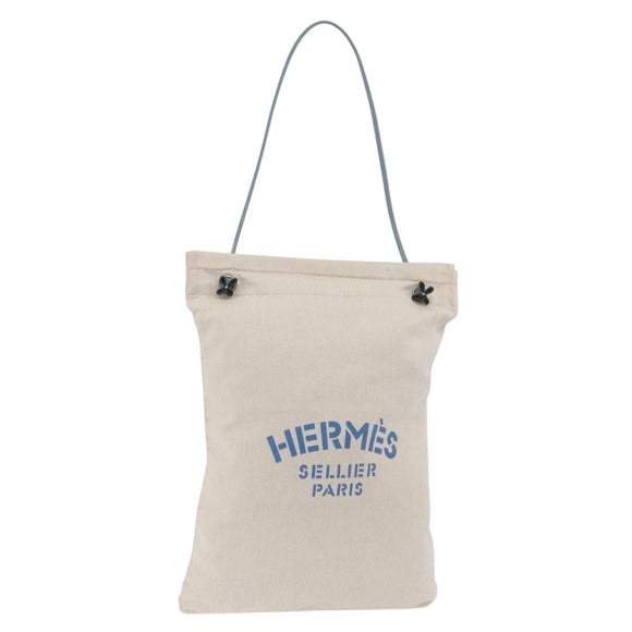 HERMES Sac Aline Shoulder Bag Canvas Beige Auth 204926A