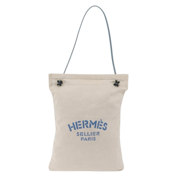 HERMES Sac Aline Shoulder Bag Canvas Beige Auth 204926A