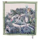 GUCCI Yuko Higuchi GG Scarf Silk Green White 863477 Auth 204930M-11