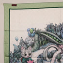 GUCCI Yuko Higuchi GG Scarf Silk Green White 863477 Auth 204930M-12