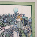 GUCCI Yuko Higuchi GG Scarf Silk Green White 863477 Auth 204930M-14