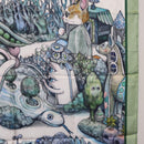 GUCCI Yuko Higuchi GG Scarf Silk Green White 863477 Auth 204930M-17