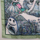 GUCCI Yuko Higuchi GG Scarf Silk Green White 863477 Auth 204930M-18