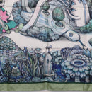 GUCCI Yuko Higuchi GG Scarf Silk Green White 863477 Auth 204930M-19