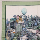 GUCCI Yuko Higuchi GG Scarf Silk Green White 863477 Auth 204930M-2