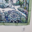 GUCCI Yuko Higuchi GG Scarf Silk Green White 863477 Auth 204930M-20