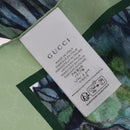 GUCCI Yuko Higuchi GG Scarf Silk Green White 863477 Auth 204930M-22