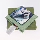 GUCCI Yuko Higuchi GG Scarf Silk Green White 863477 Auth 204930M-24