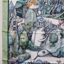 GUCCI Yuko Higuchi GG Scarf Silk Green White 863477 Auth 204930M-5