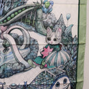 GUCCI Yuko Higuchi GG Scarf Silk Green White 863477 Auth 204930M-7