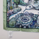 GUCCI Yuko Higuchi GG Scarf Silk Green White 863477 Auth 204930M-8