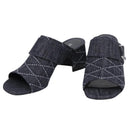 LOUIS VUITTON Sandals Denim 36 Blue LV Auth 204934M-1