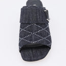 LOUIS VUITTON Sandals Denim 36 Blue LV Auth 204934M-11