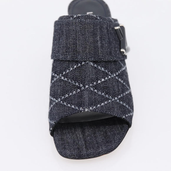 LOUIS VUITTON Sandals Denim 36 Blue LV Auth 204934M