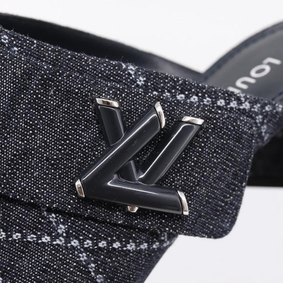 LOUIS VUITTON Sandals Denim 36 Blue LV Auth 204934M