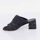LOUIS VUITTON Sandals Denim 36 Blue LV Auth 204934M-15