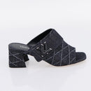 LOUIS VUITTON Sandals Denim 36 Blue LV Auth 204934M-16