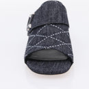 LOUIS VUITTON Sandals Denim 36 Blue LV Auth 204934M-17