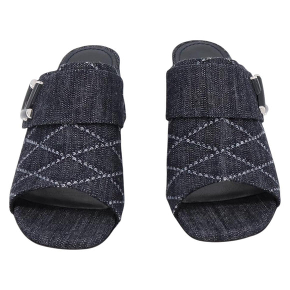LOUIS VUITTON Sandals Denim 36 Blue LV Auth 204934M