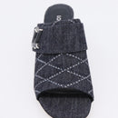 LOUIS VUITTON Sandals Denim 36 Blue LV Auth 204934M-22