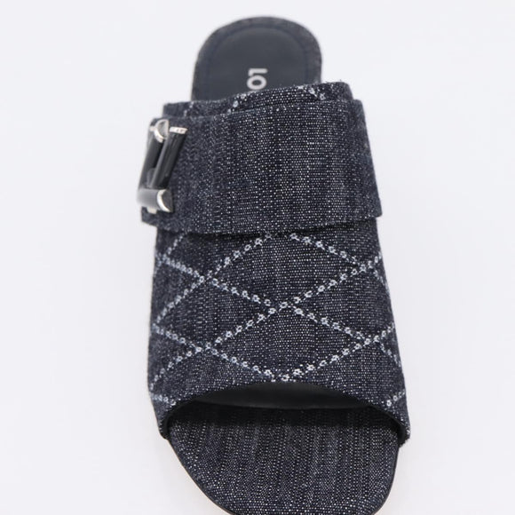 LOUIS VUITTON Sandals Denim 36 Blue LV Auth 204934M