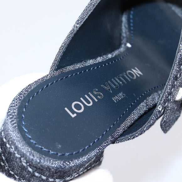 LOUIS VUITTON Sandals Denim 36 Blue LV Auth 204934M