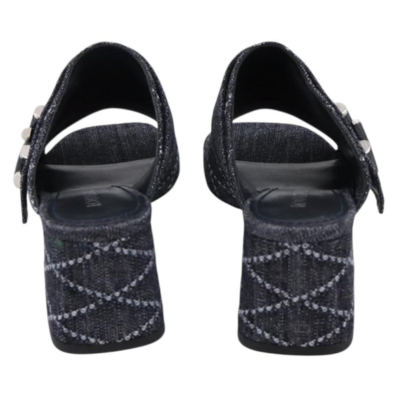 LOUIS VUITTON Sandals Denim 36 Blue LV Auth 204934M