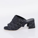 LOUIS VUITTON Sandals Denim 36 Blue LV Auth 204934M-5