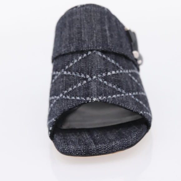 LOUIS VUITTON Sandals Denim 36 Blue LV Auth 204934M