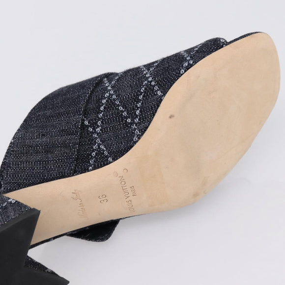 LOUIS VUITTON Sandals Denim 36 Blue LV Auth 204934M