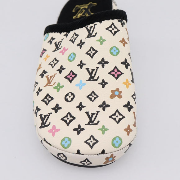 LOUIS VUITTON Monogram Craggy LV Palace Line Mules pumps White LV Auth 204940M