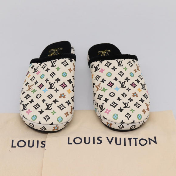 LOUIS VUITTON Monogram Craggy LV Palace Line Mules pumps White LV Auth 204940M