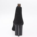 LOUIS VUITTON Short Boots Suede 40 Black LV Auth 204942M-12