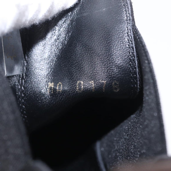 LOUIS VUITTON Short Boots Suede 40 Black LV Auth 204942M