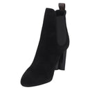 LOUIS VUITTON Short Boots Suede 40 Black LV Auth 204942M-2