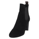 LOUIS VUITTON Short Boots Suede 40 Black LV Auth 204942M-20