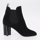 LOUIS VUITTON Short Boots Suede 40 Black LV Auth 204942M-22