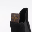 LOUIS VUITTON Short Boots Suede 40 Black LV Auth 204942M-32