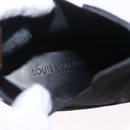 LOUIS VUITTON Short Boots Suede 40 Black LV Auth 204942M-33
