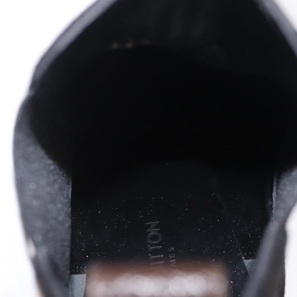 LOUIS VUITTON Short Boots Suede 40 Black LV Auth 204942M