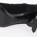 LOUIS VUITTON Short Boots Suede 40 Black LV Auth 204942M-9