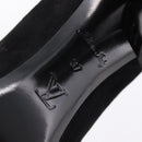 LOUIS VUITTON Short Boots Suede 37 Black LV Auth 204943M-10
