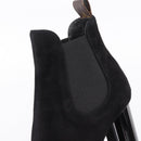 LOUIS VUITTON Short Boots Suede 37 Black LV Auth 204943M-11
