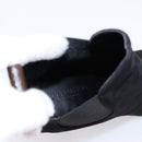 LOUIS VUITTON Short Boots Suede 37 Black LV Auth 204943M-13