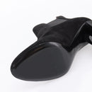 LOUIS VUITTON Short Boots Suede 37 Black LV Auth 204943M-19