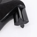 LOUIS VUITTON Short Boots Suede 37 Black LV Auth 204943M-20