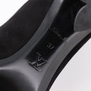 LOUIS VUITTON Short Boots Suede 37 Black LV Auth 204943M-21