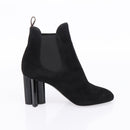 LOUIS VUITTON Short Boots Suede 37 Black LV Auth 204943M-4
